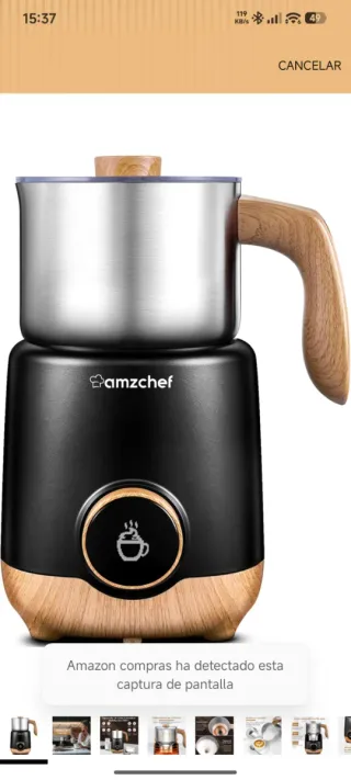 Calentador espumador de leche precintado