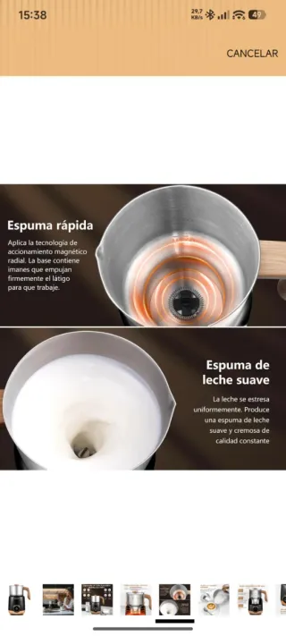 Calentador espumador de leche precintado