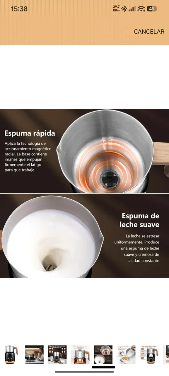 Calentador espumador de leche precintado