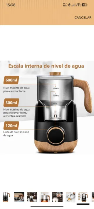 Calentador espumador de leche precintado