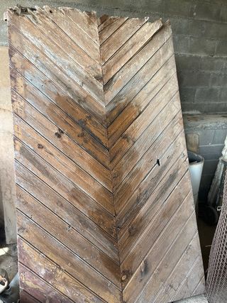 Puerta madera vintage diseño espiga