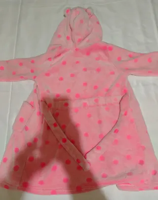 Bata polar niña Primark lunares rosa
