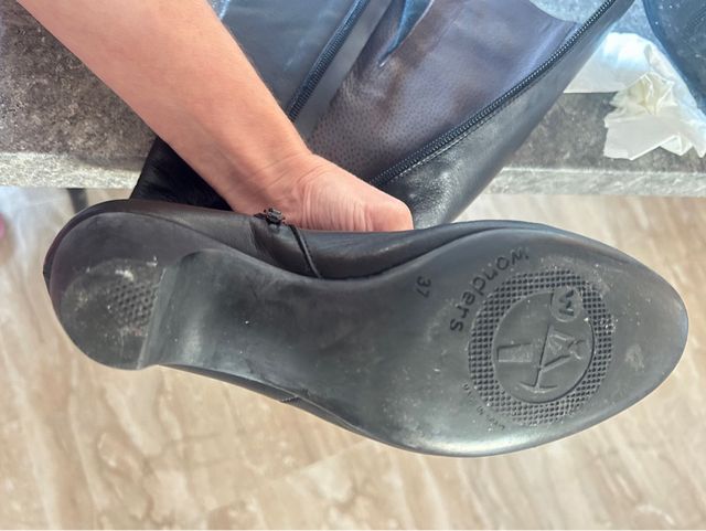 Botas de cuero legítimo negras