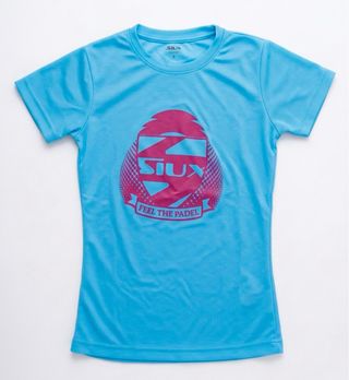 Camiseta deportiva SIUX azul y rosa talla S