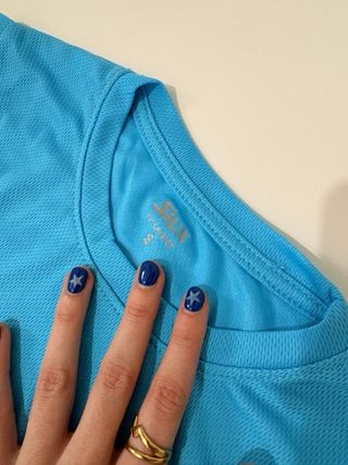 Camiseta deportiva SIUX azul y rosa talla S