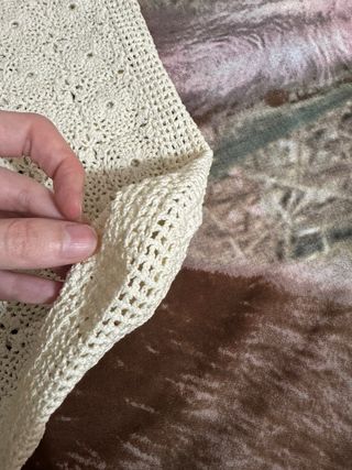 Bolso crochet vintage beige