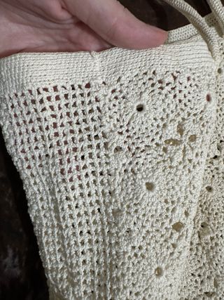 Bolso crochet vintage beige