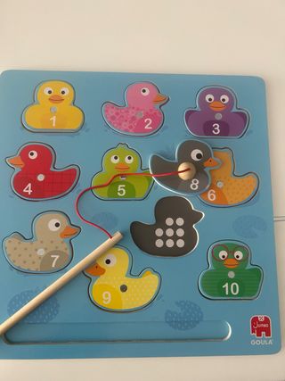 Juego pesca patitos números caña imán