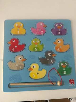 Juego pesca patitos números caña imán