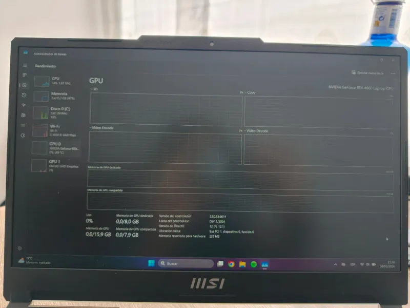 Portátil MSI Cyborg 15 A12V afbeelding 9