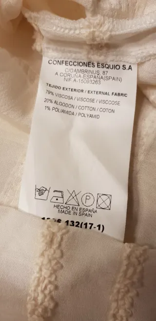Blusón Alba Conde Talla M Blanco