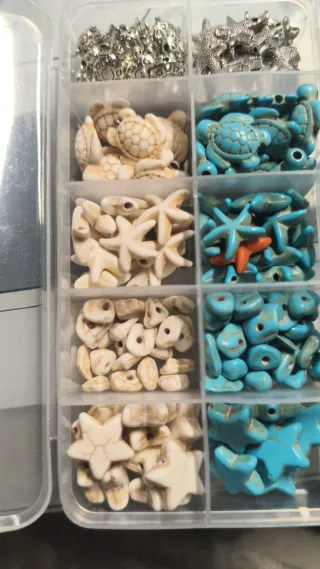 Abalorios para Joyería (Beige y Turquesa)