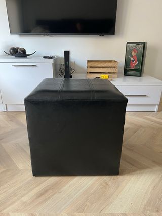 Puff individual de piel negro