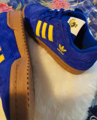 Zapatillas Adidas Forum Low Azul y Amarillo
