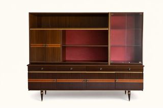 Mueble de salón vintage madera y cristal