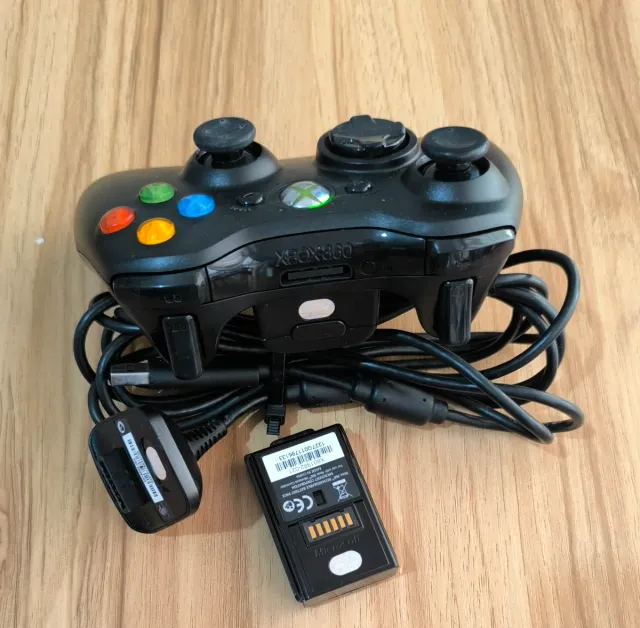 Controller Xbox 360 Wireless nero + Cavo di ricarica