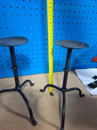 Set di 2 Supporti per Candele in Metallo