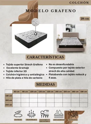 Base tapizada Dinastia 90x190cm+ colchon