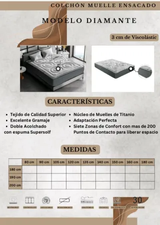 Base tapizada Dinastia 90x190cm+ colchon