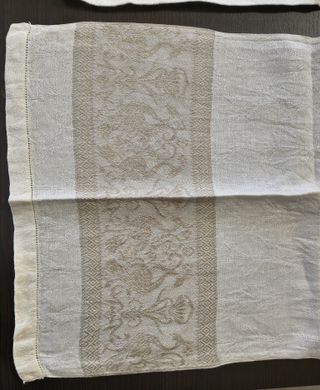 Set 2 tovagliette lino ricamate beige