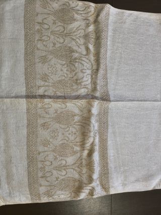 Set 2 tovagliette lino ricamate beige