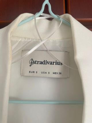 Chaqueta Stradivarius Blanca Mujer Talla S