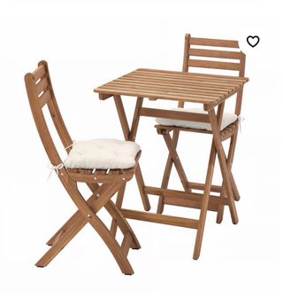 Mesa y Silla Balcón Madera Ikea