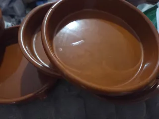 Juego de 5 cazuelas de barro
