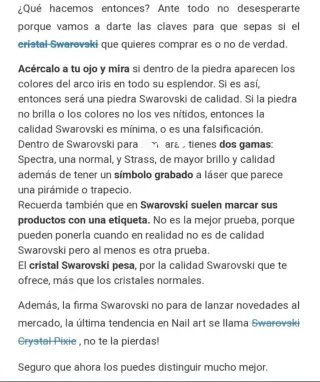 Cadena de cristal Swarovski