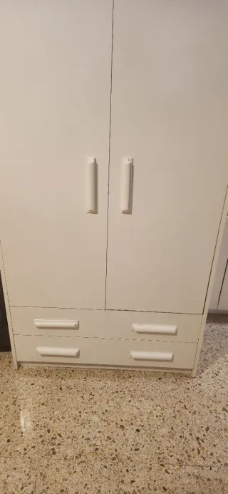 Armario blanco 2 puertas y 2 cajones