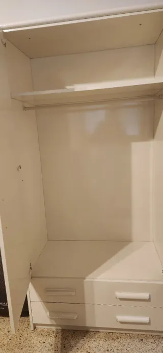 Armario blanco 2 puertas y 2 cajones