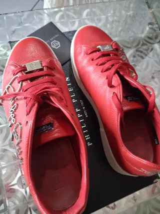 Scarpe Philipp Plein Rosse Argento