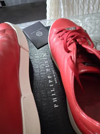 Scarpe Philipp Plein Rosse Argento