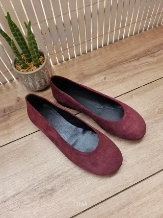 Bailarinas Piel burdeos Made in Spain