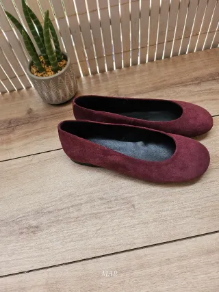 Bailarinas Piel burdeos Made in Spain