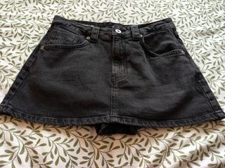 Falda pantalón vaquera negra