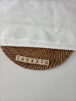 Sabana encimera lino metis francés blanca