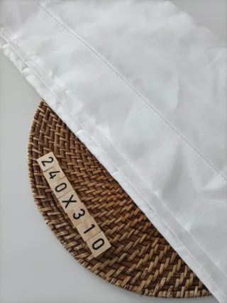 Sabana encimera lino metis francés blanca