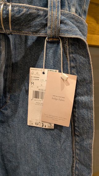 Mono vaquero Mango azul talla M