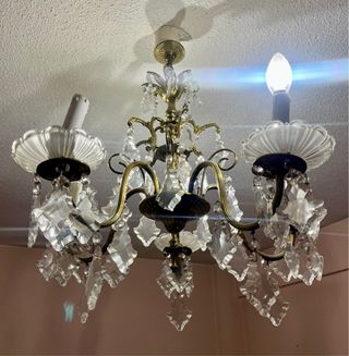 Lámpara de techo forjada con cristales