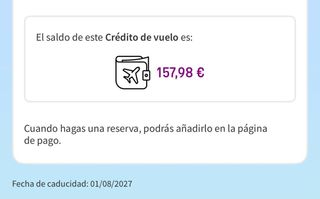 Crédito Vueling 157,98 €