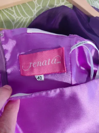 Vestido ceremonia con fular y bolsillos