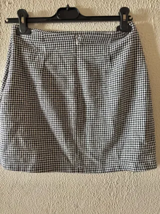 Falda cuadros blanco y negro talla S