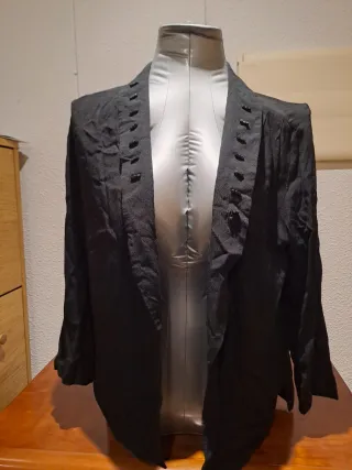 Bléiser negro manga larga mujer