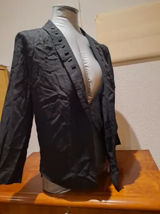 Bléiser negro manga larga mujer