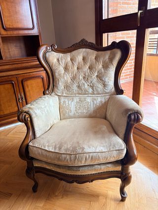 Butaca Luis XV tapizada