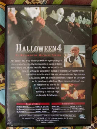 DVD Halloween 4: El Retorno de Michael Myers