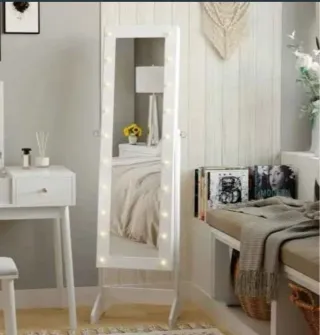 Espejo Joyero Blanco con Luces LED