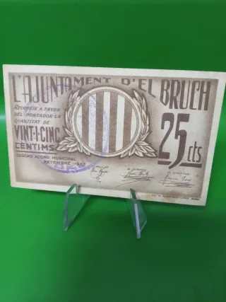 Billete 25 céntimos El Bruch 1937