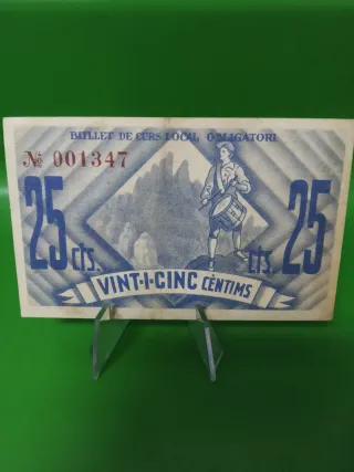 Billete 25 céntimos El Bruch 1937